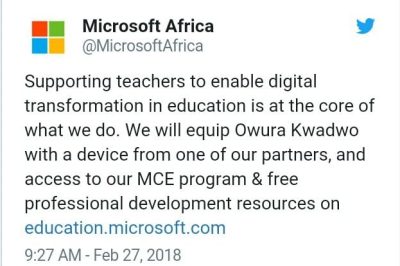 Учитель из Ганы нарисовал окно MS Word на доске и получил ноутбук от Microsoft