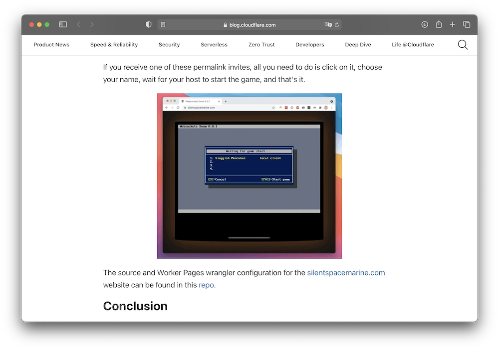 Cloudflare запустила DOOM с мультиплеером прямо в браузере при помощи воркеров