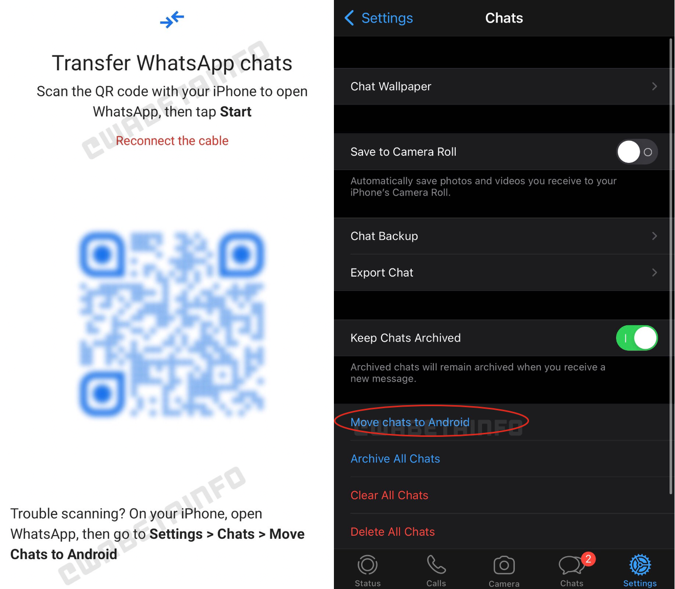 WhatsApp разрабатывает функцию переноса истории чата с iOS на Android